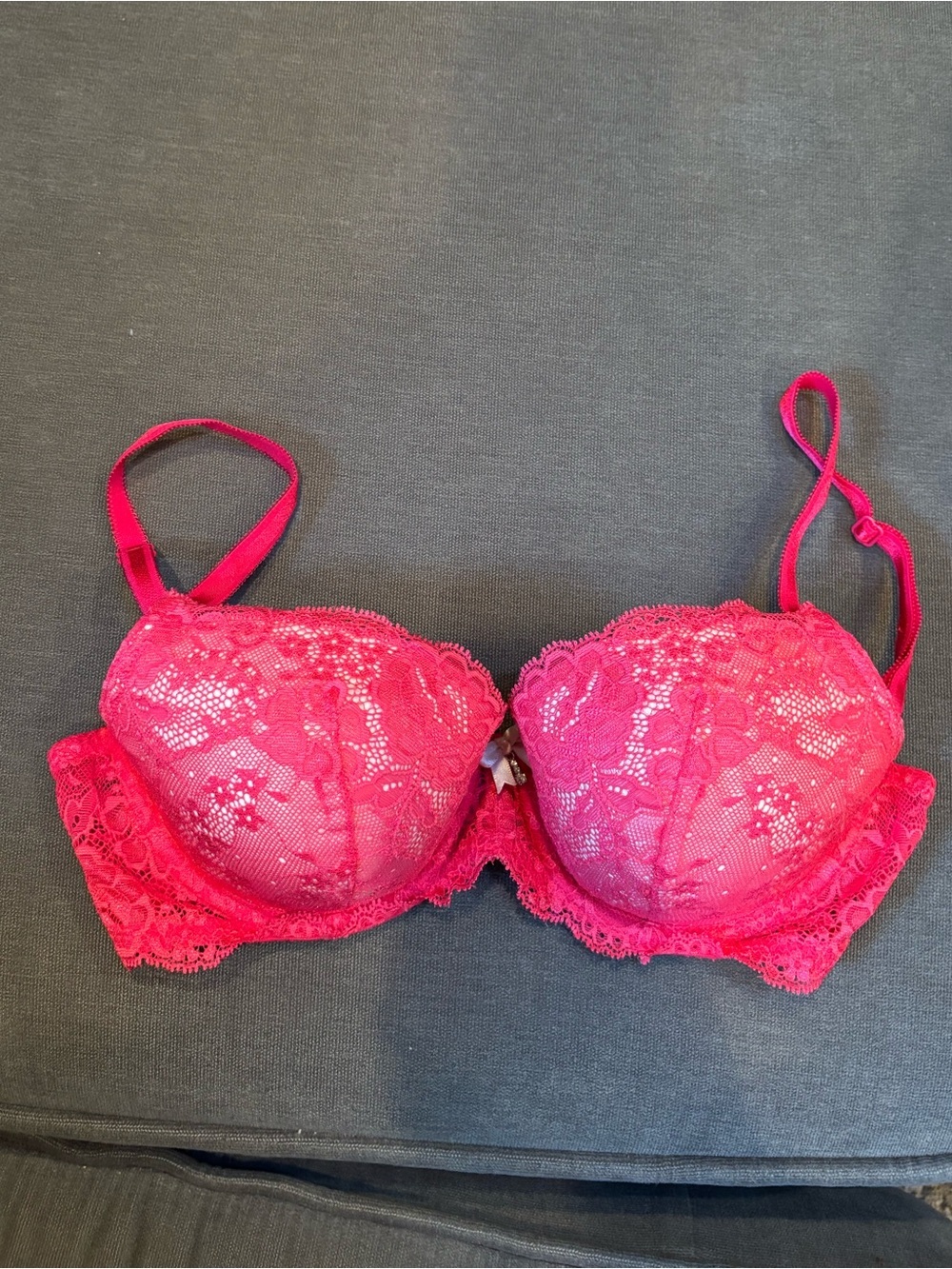 Victorias Secret Dream Angels Lined Demi Pink Lace Size 32D